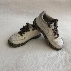 Nike Air Force 1 Low Toddler Shoes White Speckled Sole Lace Up Kids Size‎ 6C